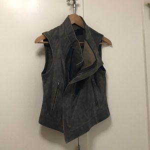 Veda leather vest zipper motorcycle size small